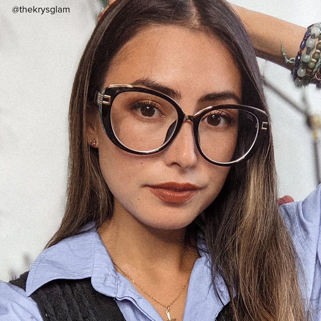 Bessie - Oval Dark/Blue Eyeglasses - 10