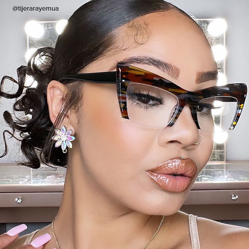 Garza - Cat Eye Pattern Eyeglasses - 8