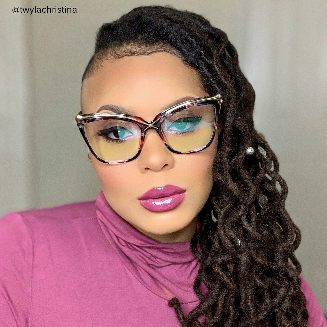 Janina - Cat Eye Floral Eyeglasses - 8