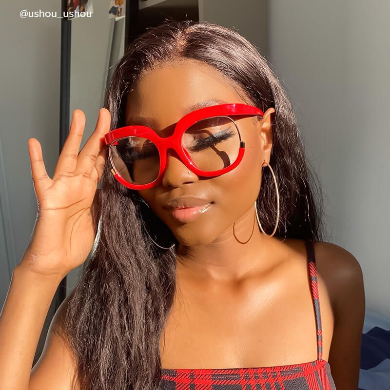 Fredia - Square Red Eyeglasses - 11