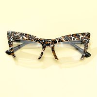 Garza - Cat Eye Leopard Eyeglasses | Vooglam On Model