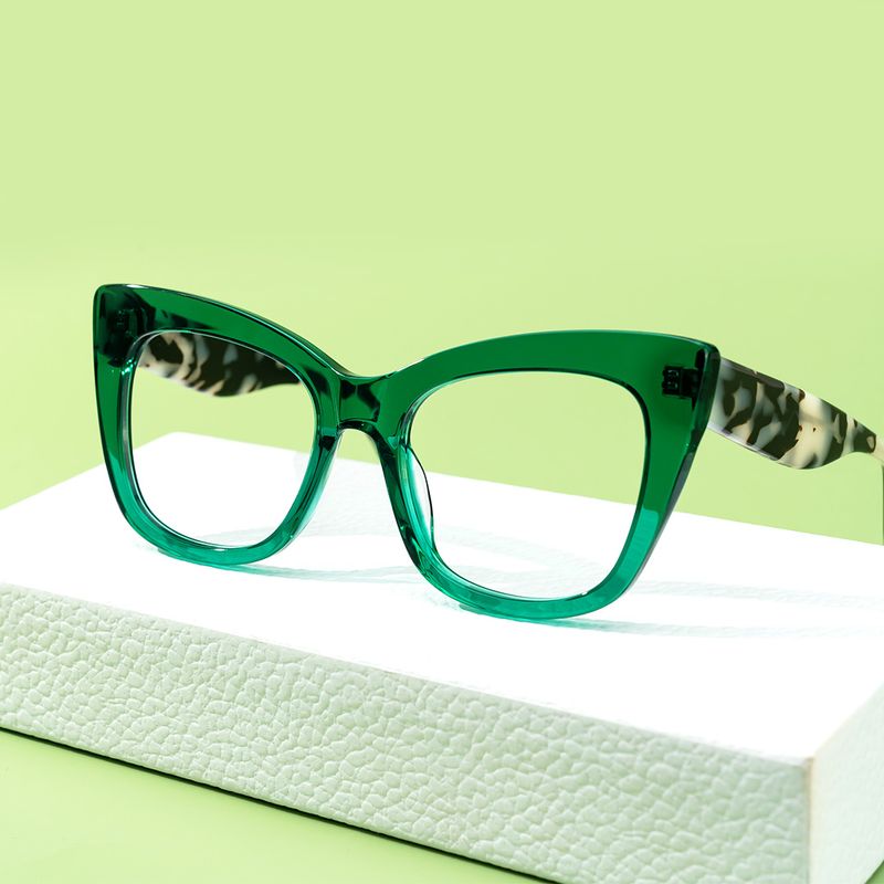 Escobar - Square Green Eyeglasses - 5
