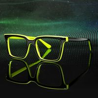 Chelsie - Rectangle Green Eyeglasses | Vooglam On Model