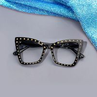 Cyndi - Square Black Eyeglasses | Vooglam On Model