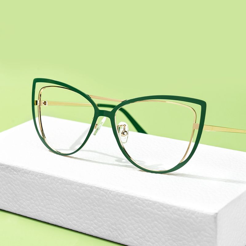 Roselyn - Cat Eye Green Eyeglasses - 5