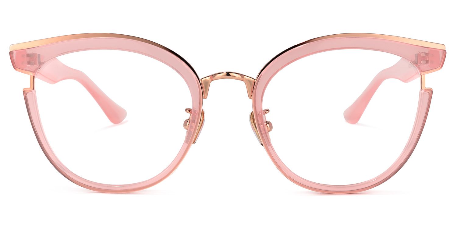 Cute Pink Cat Eye Glasses | Vooglam.com1 Angle View