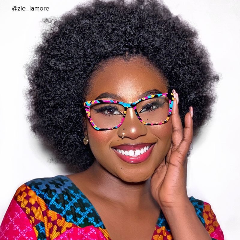 Sanchez - Rectangle Blue/Orange Eyeglasses - 11