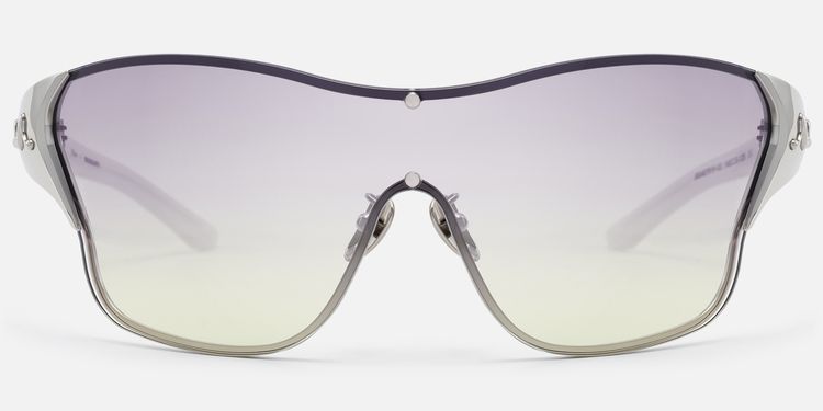 Suzuka - Pearlescent White Fashion Shield Shades by Vooglam