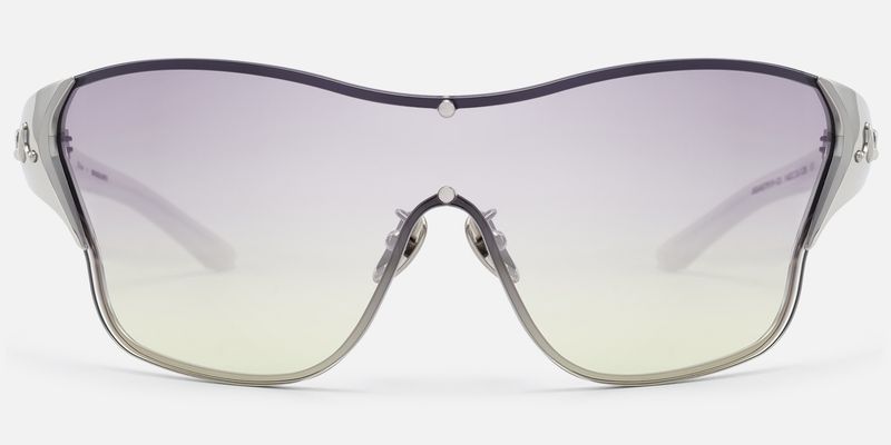 Suzuka - Pearlescent White Fashion Shield Shades by Vooglam