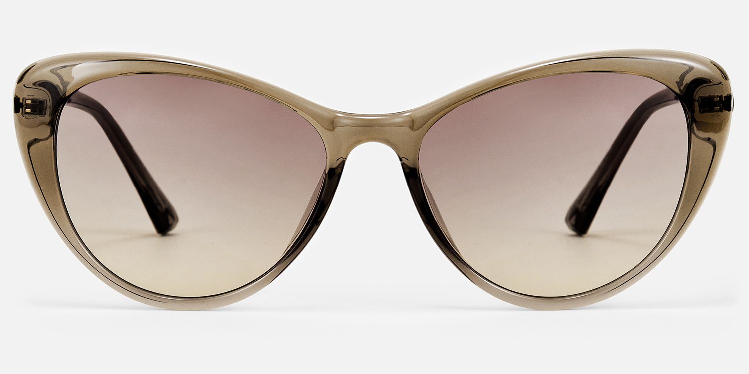 Kailano - Cat Eye Champagne Prescription Sunglasses by Vooglam - Angle View