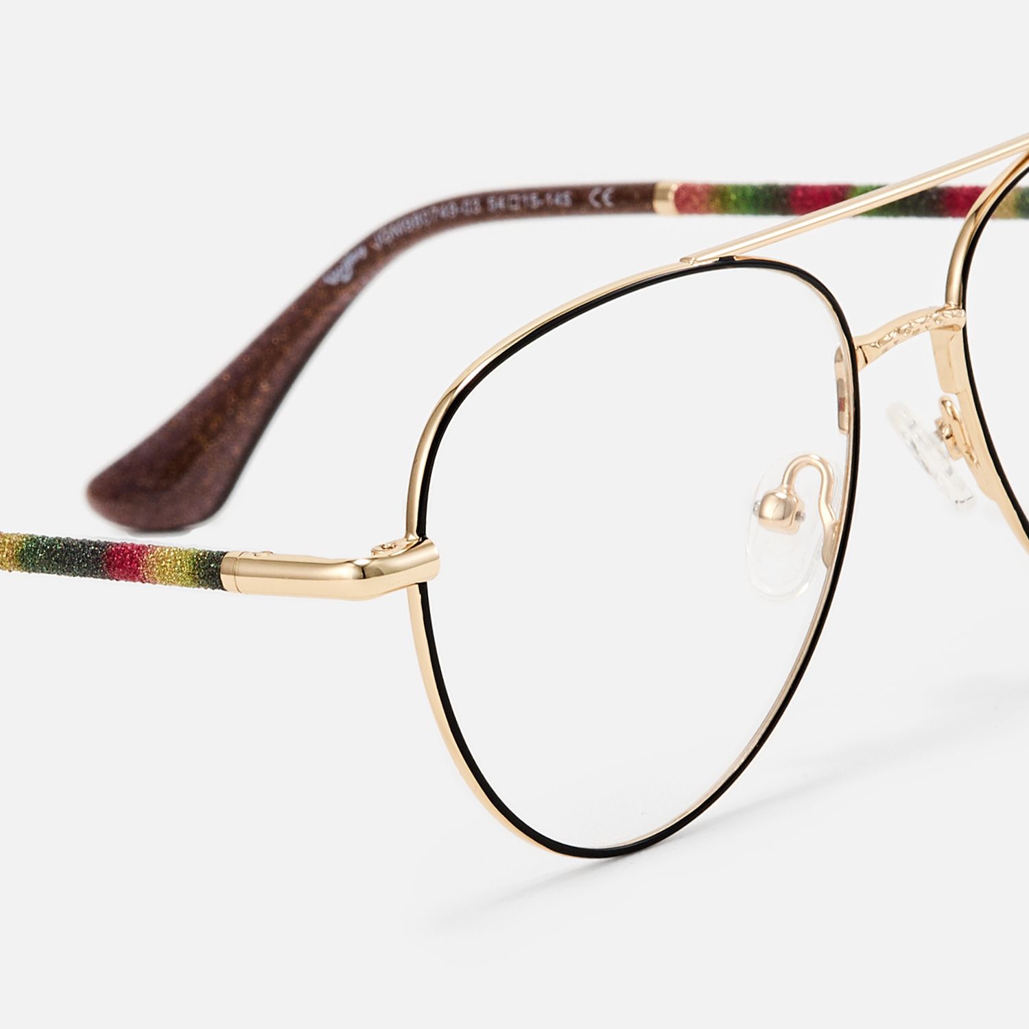 Joni - Aviator Two-tone Eyeglasses by Vooglam - Design Details