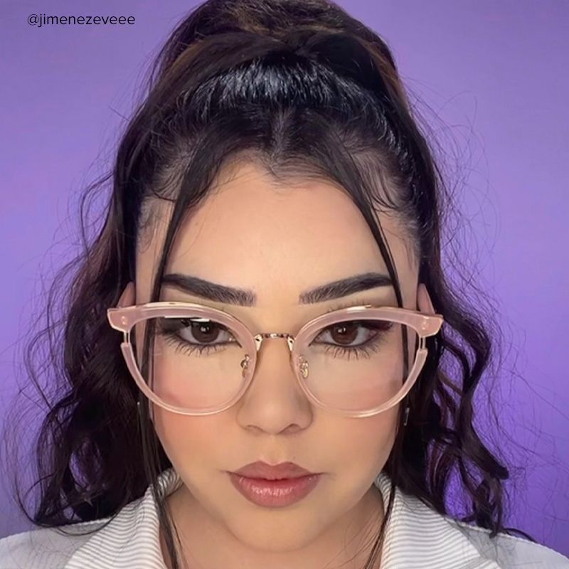 Cute Pink Cat Eye Glasses - 8