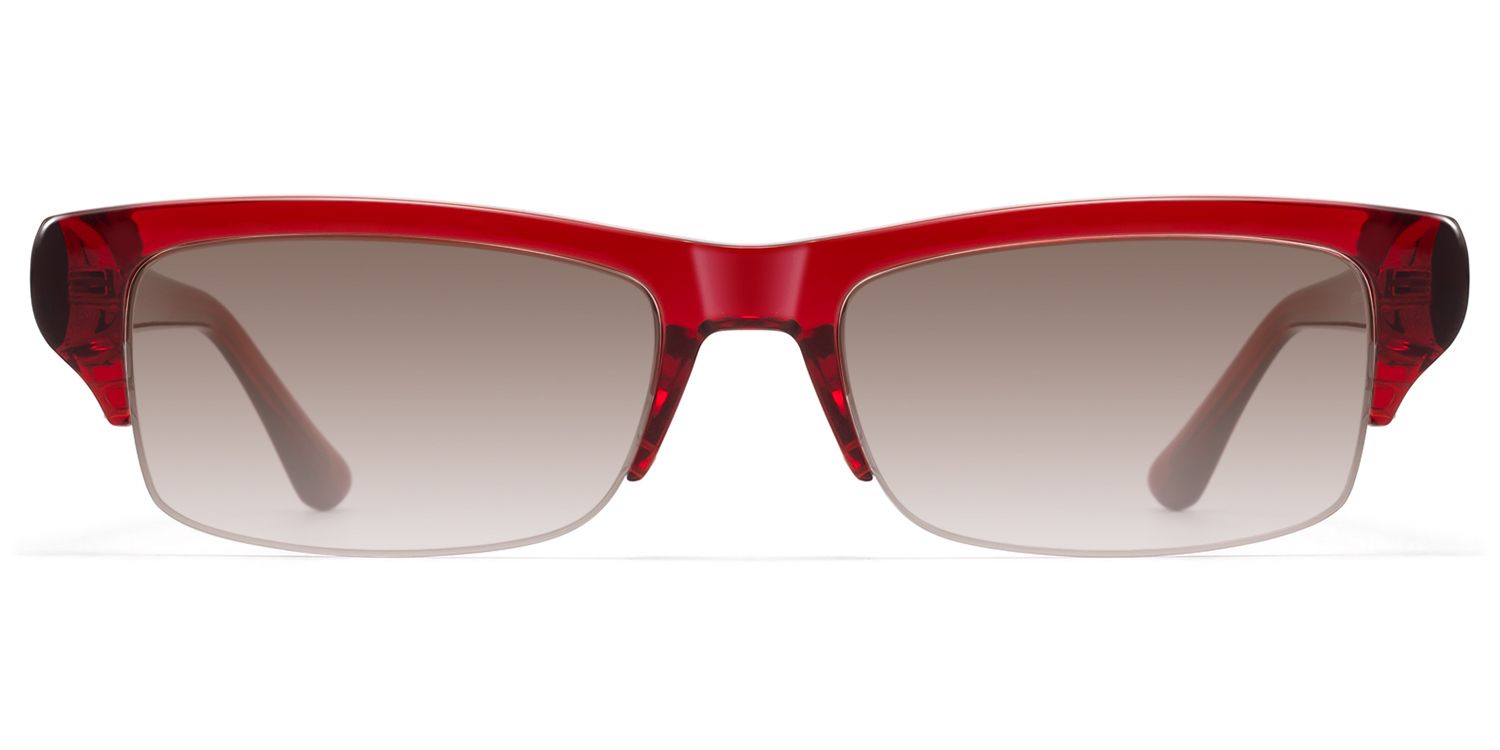 Kairo - Red Acetate Semi Rimless Sunglasses by Vooglam Product Details 1