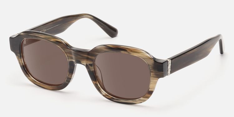 Eerie - Dark Brown Tinted Wood Grain Sunglasses by Vooglam