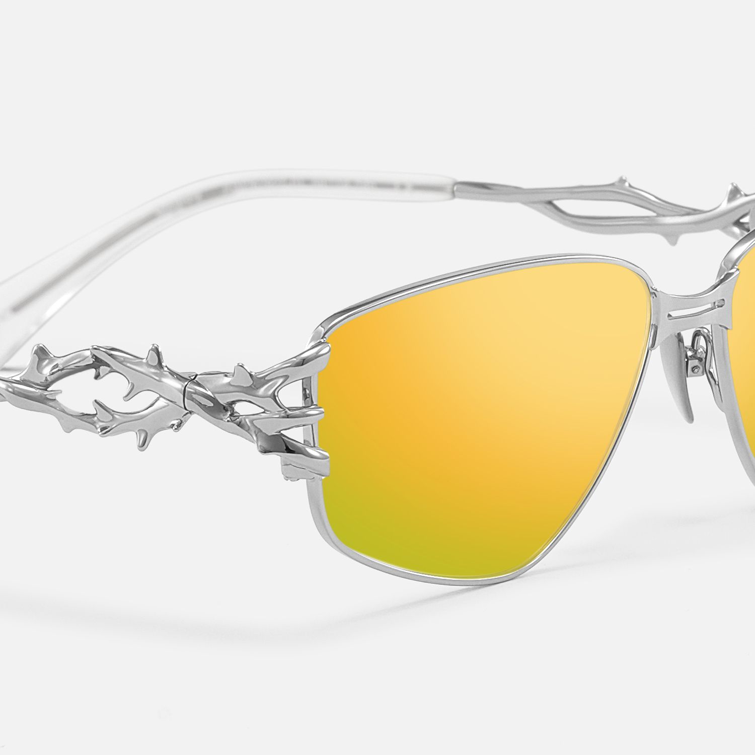 Spine - Silver Spine Deco Yellow Mirrored Shades by Vooglam - Design Details