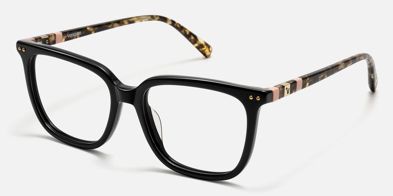 Terra - Square Black Eyeglasses by Vooglam