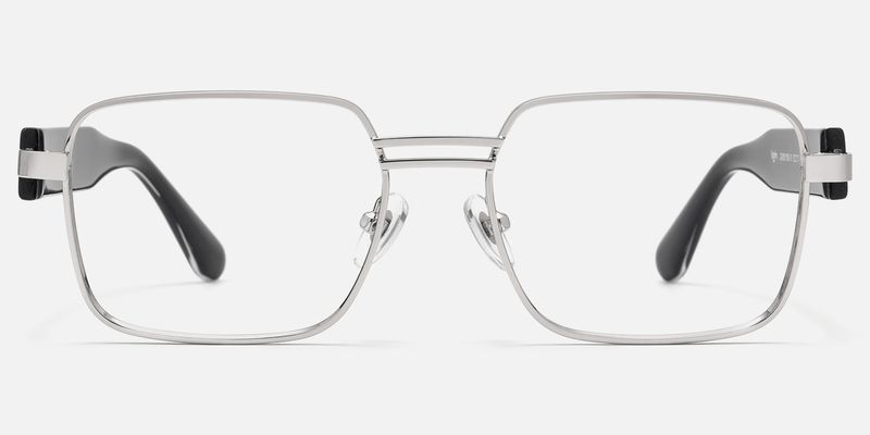 Ubuntu - Rectangle Silver Eyeglasses by Vooglam