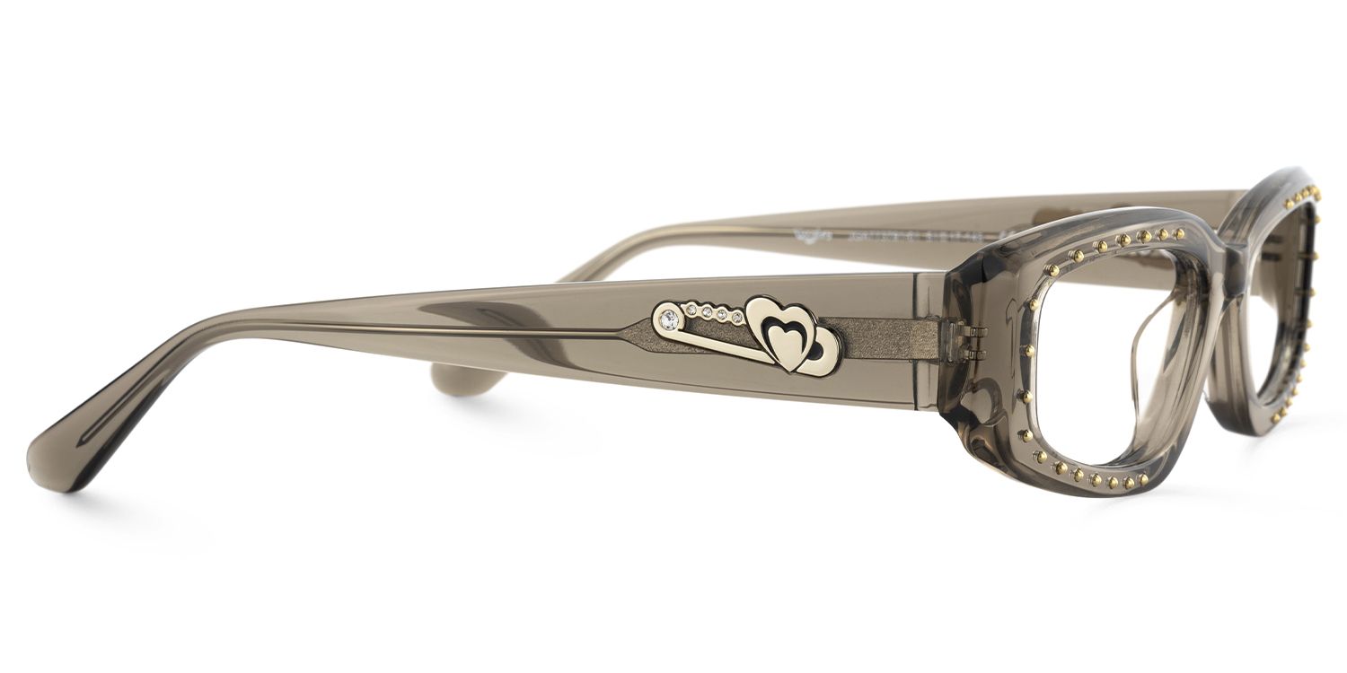 Quentin - Rectangle Grey Eyeglasses by Vooglam - Product View 4