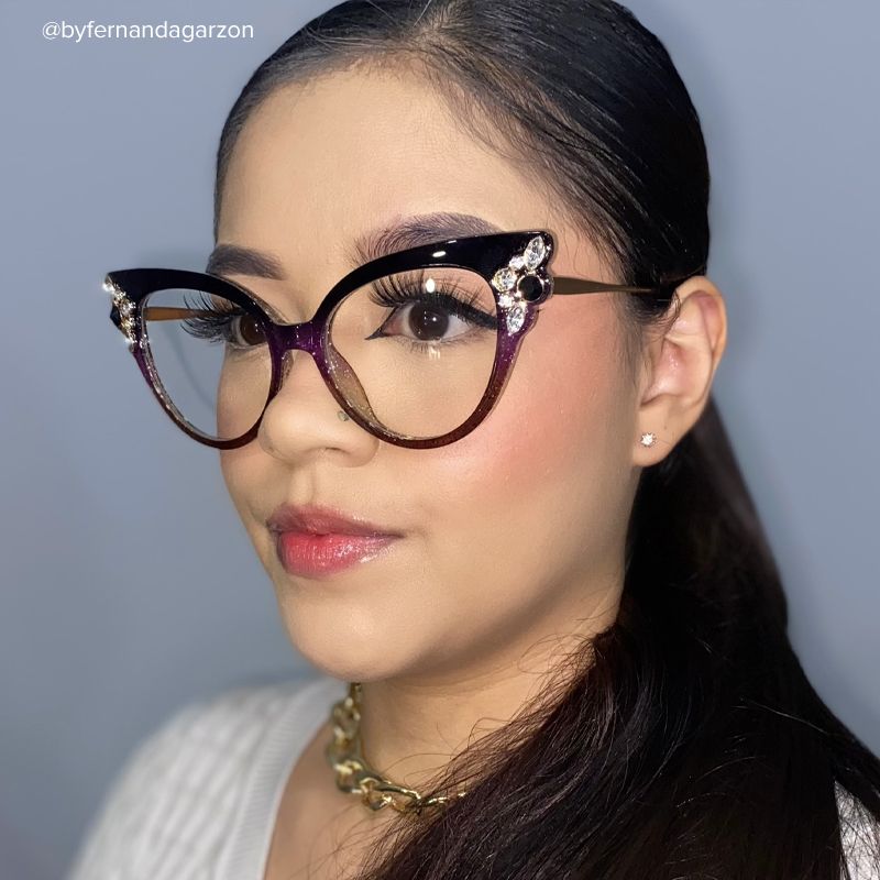 Yulanda - Cat Eye Purple Eyeglasses - 9