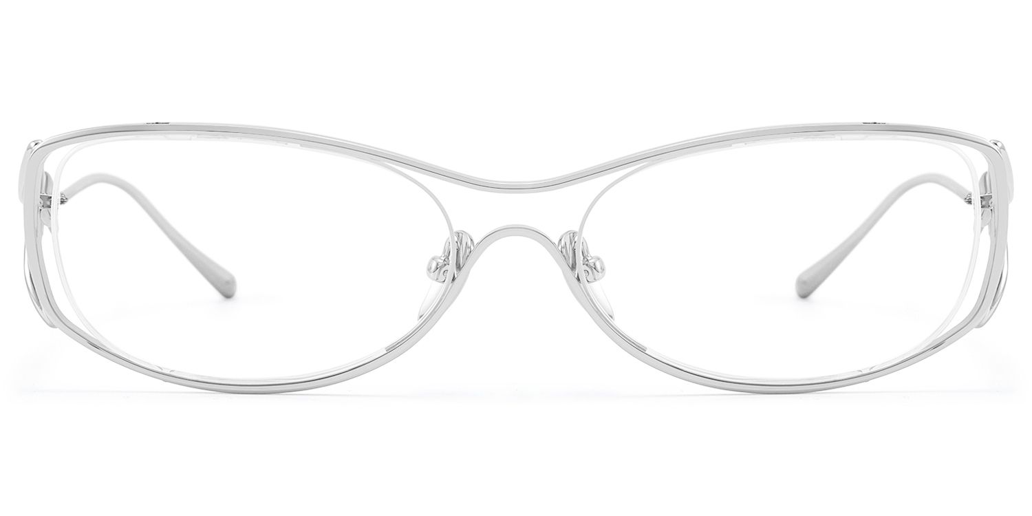 Okinawa - Silver Glasses with Double Wire Temple by Vooglam Product Details 1
