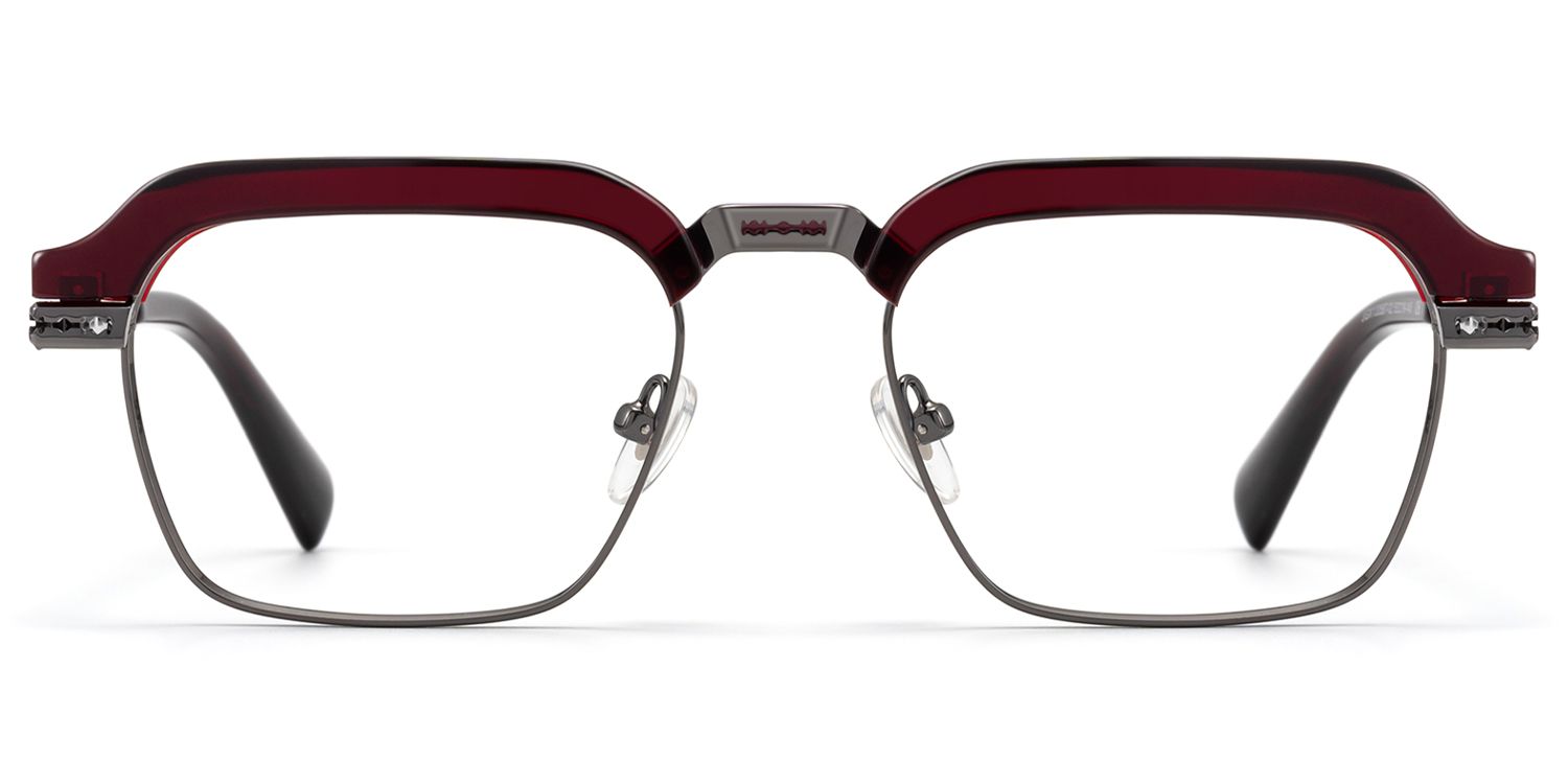 Archive - Red & Gunmetal Razor Blade Glasses by Vooglam Product Details 1
