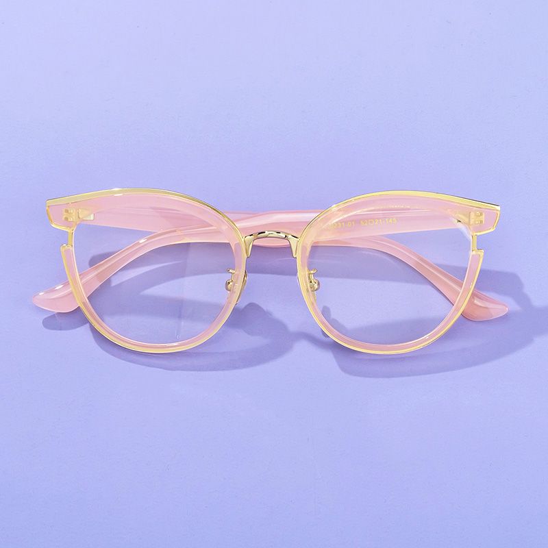 Cute Pink Cat Eye Glasses | Vooglam.com1 On Model