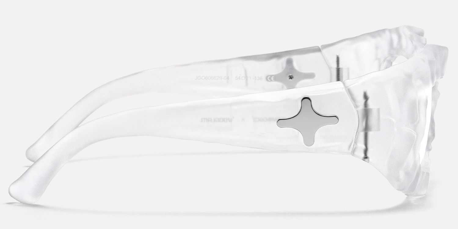 The Geologist - Clear Transparent Marble Glasses by Vooglam - Side View