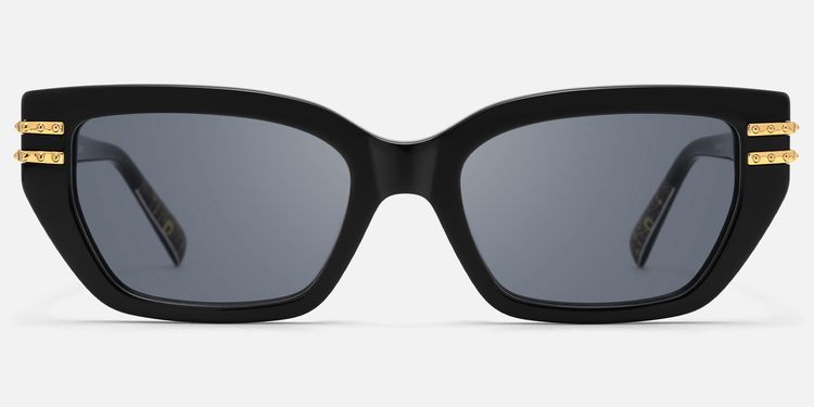 Nomad - Black Cateye Golden Rivet Glasses by Vooglam
