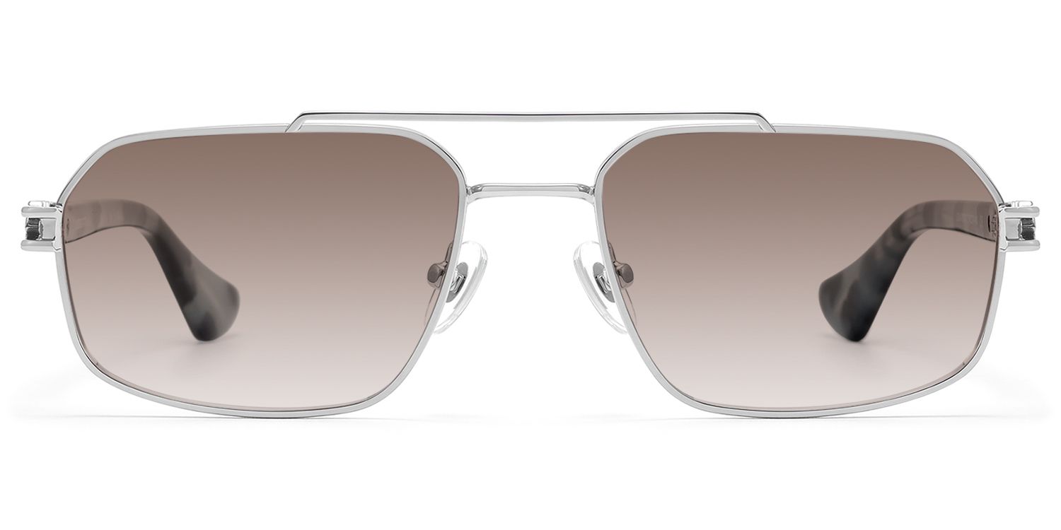 Lacey - Gradient Aviator Silver Sunglasses by Vooglam Product Details 1