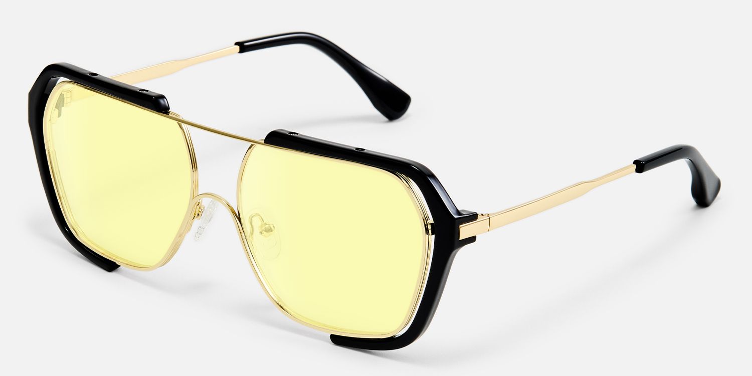 Porsha - Double Bridge Aviator Sunglasses by Vooglam - Front View