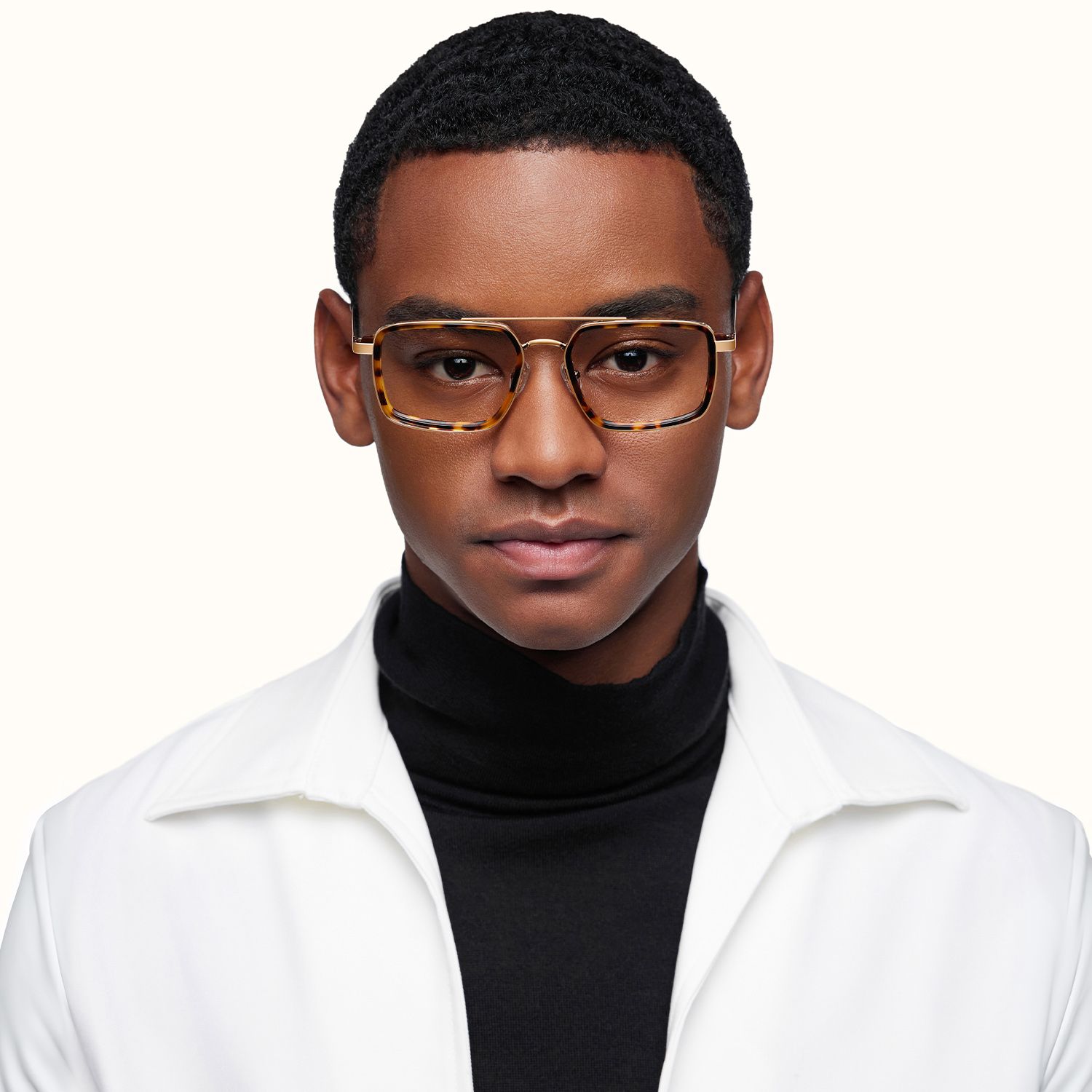 Navigator - Aviator Tortoise Eyeglasses by Vooglam - On Model