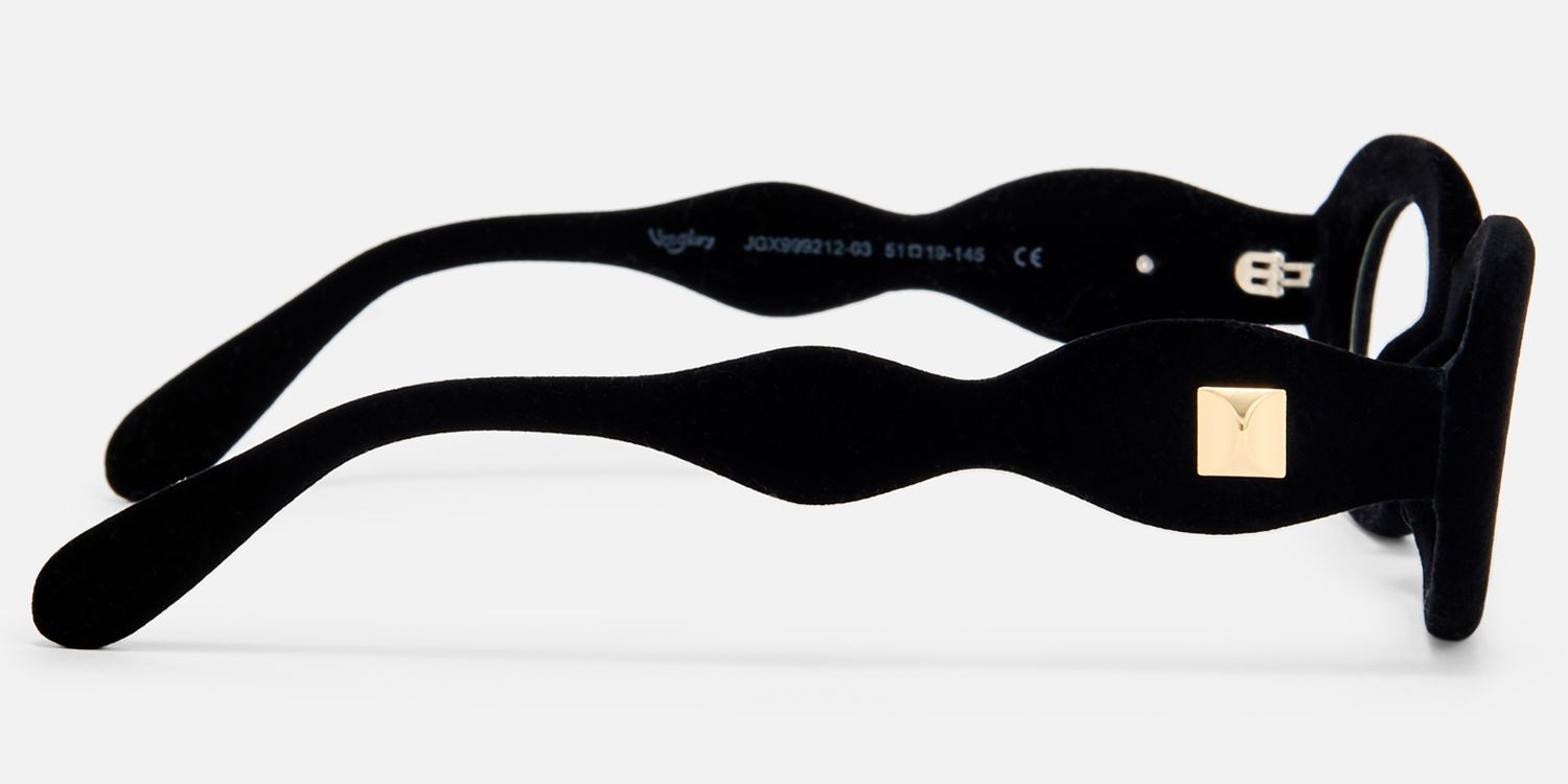 Royale - Oval Black Eyeglasses by Vooglam - Side View