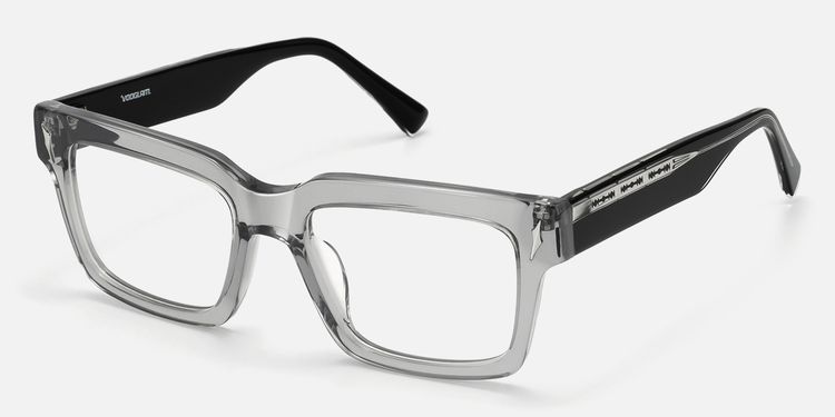 Razor - Transparent Grey Two Tone Glasses by Vooglam