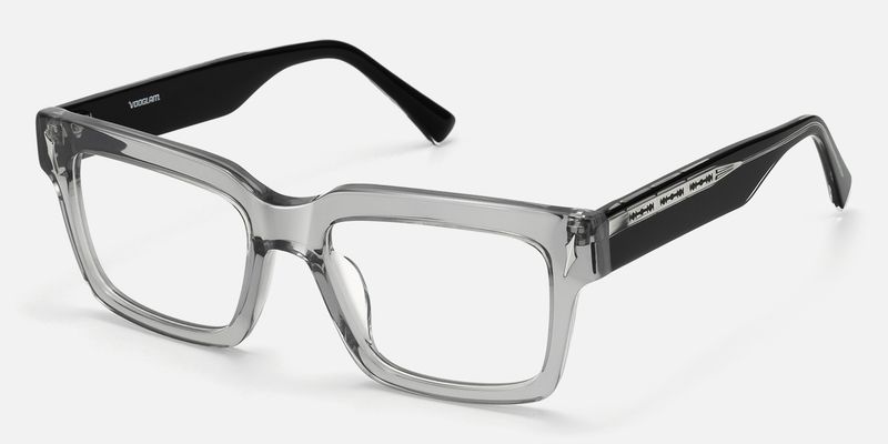 Razor - Transparent Grey Two Tone Glasses by Vooglam