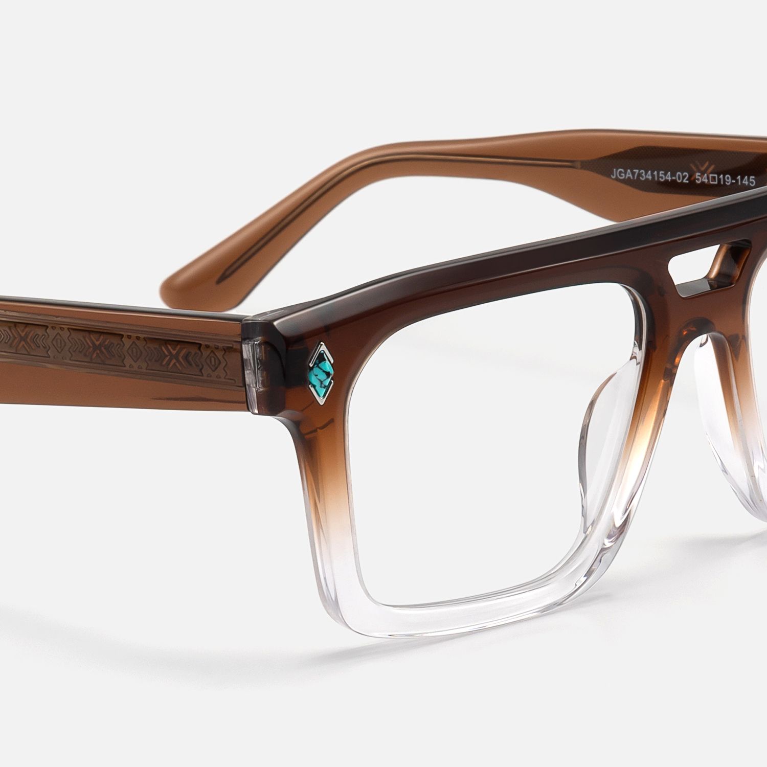 Bastion - Two Tone Double Bridge Glasses by Vooglam - Design Details
