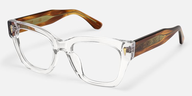 Asante - Square Transparent Eyeglasses by Vooglam