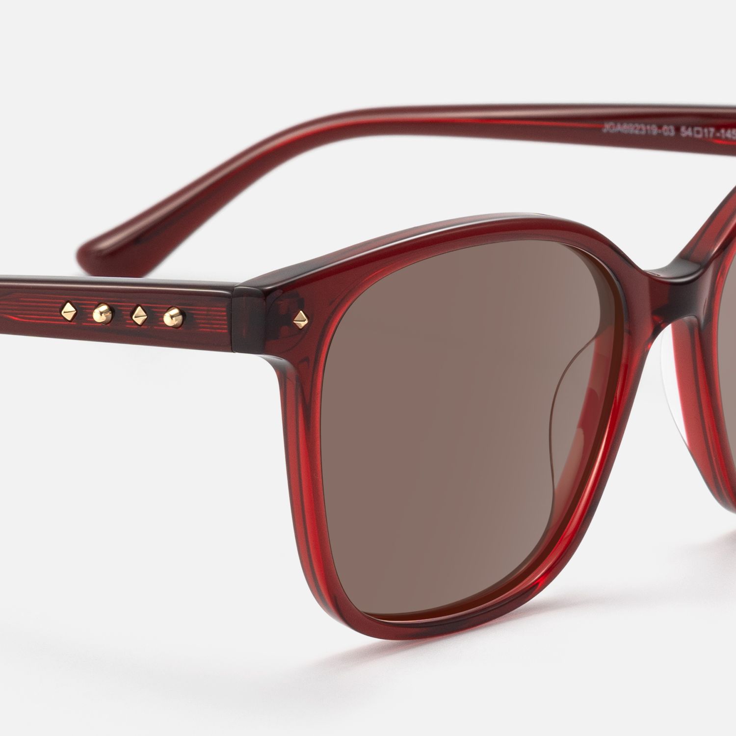 Spacek - Classic Square Red Tinted Sunglasses by Vooglam - Design Details