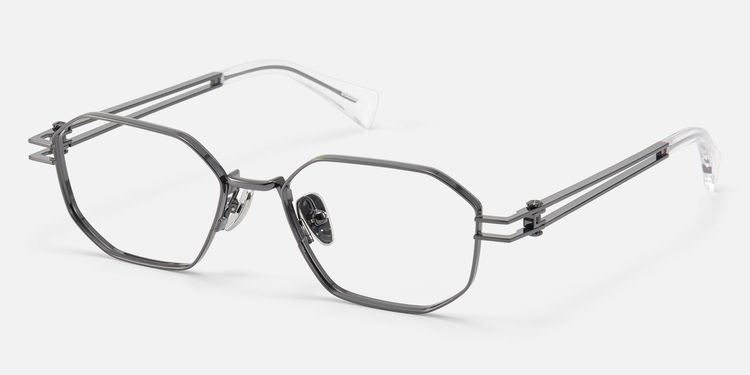 Loos - Daily Gunmetal Double Wire Temple Glasses by Vooglam