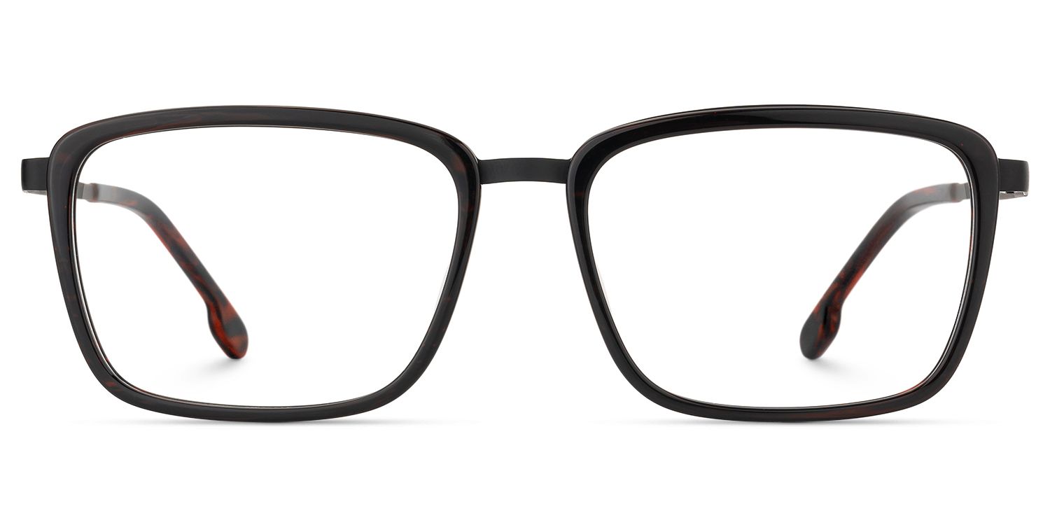 Alloy - Sleek Black Rectangle Professional Glasses by Vooglam Product Details 1
