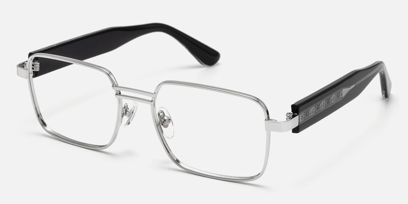 Ubuntu - Rectangle Silver Eyeglasses by Vooglam