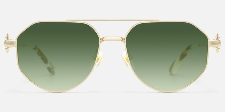 Aegis - Green Gradient Aviator Sunglasses by Vooglam