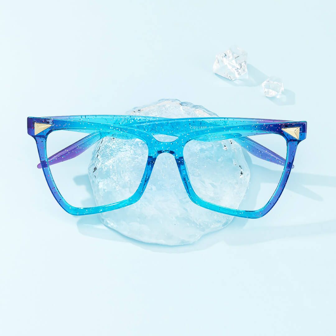 Butterfly Blue Eyeglasses | Vooglam On Model