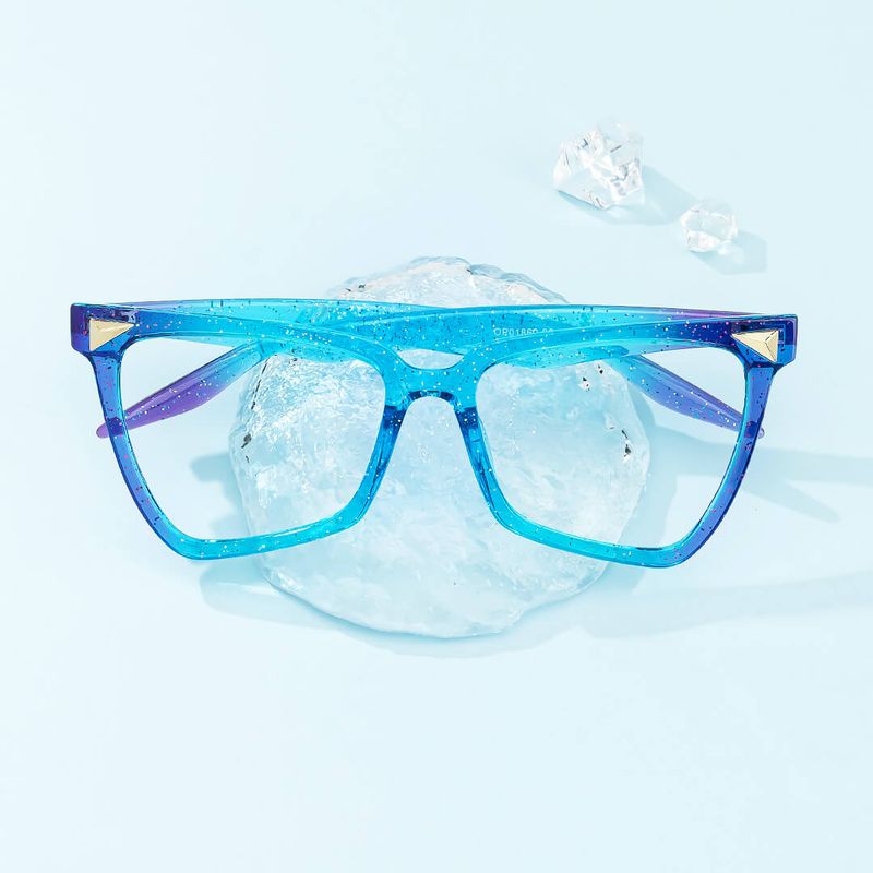 Mermaid - Blue Glitter Eyeglasses - 5
