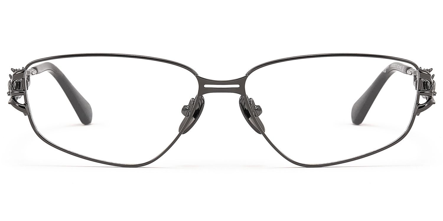 Spine - Geometric Metal Grey Eyeglasses by Vooglam Product Details 1