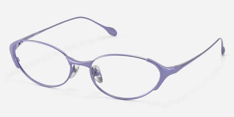 Ebisu - Purple Metal Rimmed Oval Glasses by Vooglam