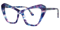 Kellee - Cat Eye Purple/Floral Eyeglasses | Vooglam Front View