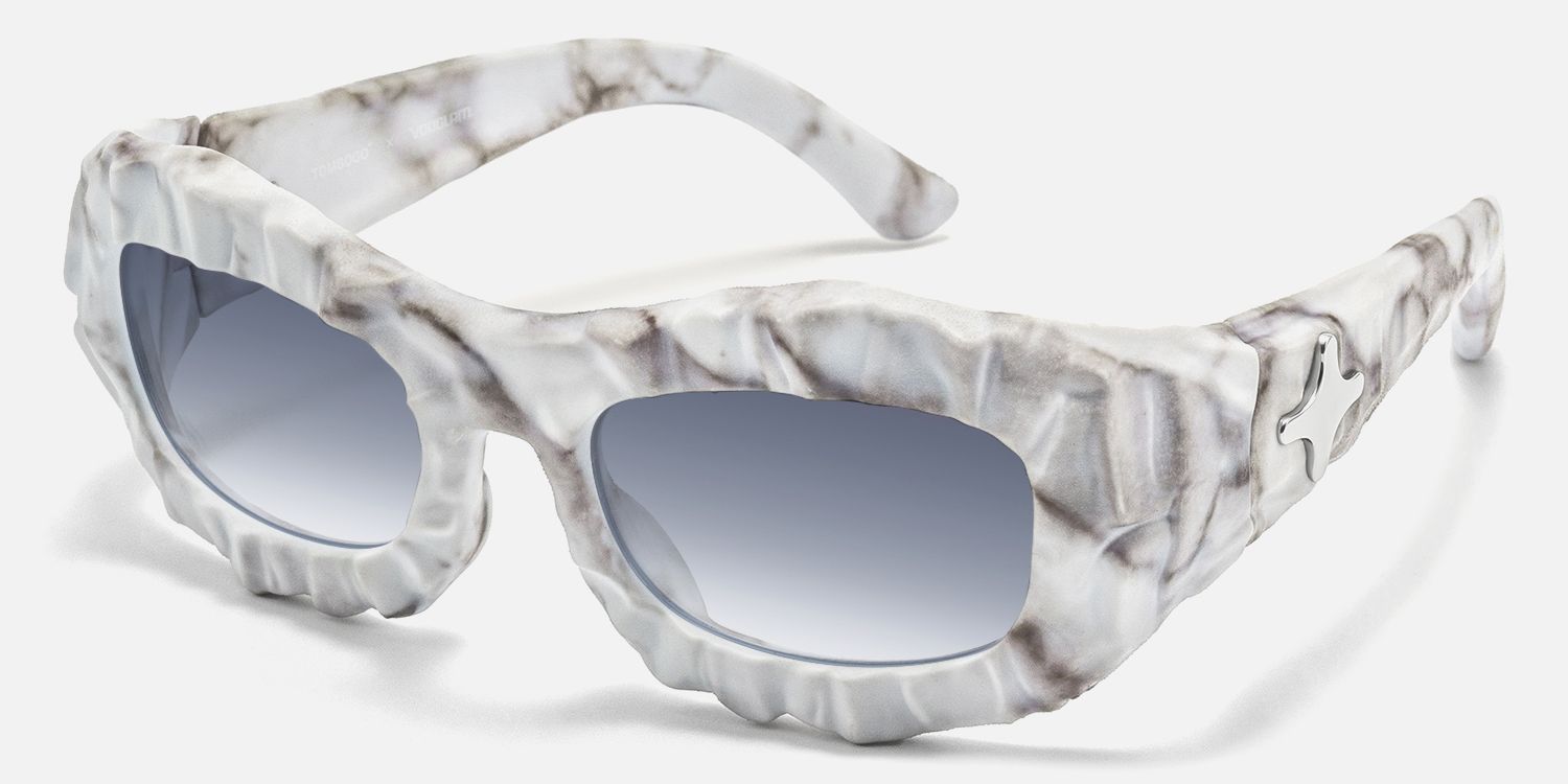The Geologist - Marbled Gradient Gray Sunglasses by Vooglam - Front View