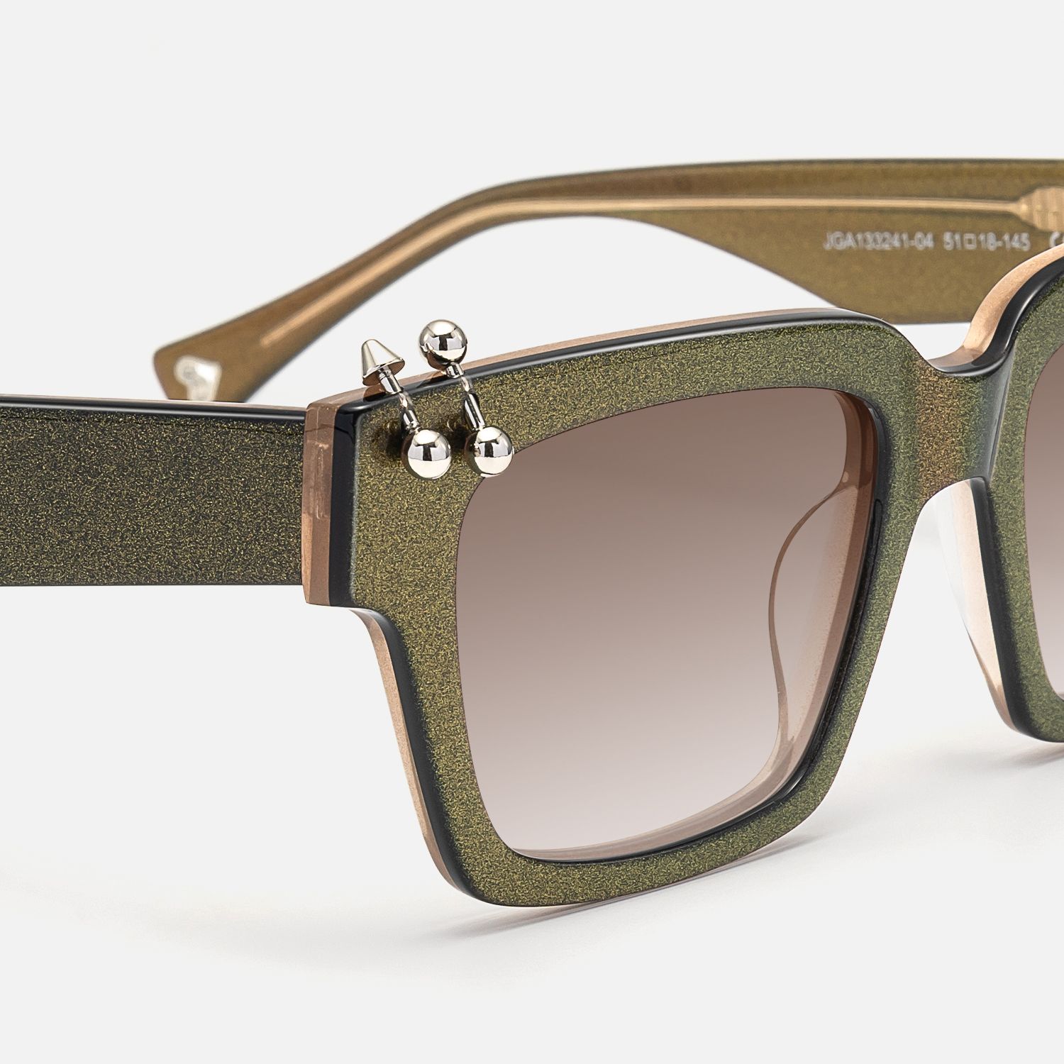 PIERCE - Piercing Pearlescent Brown Sunglasses by Vooglam - Design Details