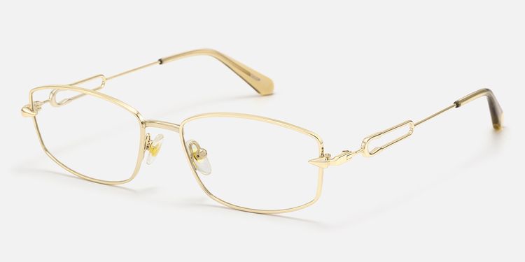 Bladework - Narrow Metal Gold Safety Pin Glasses by Vooglam