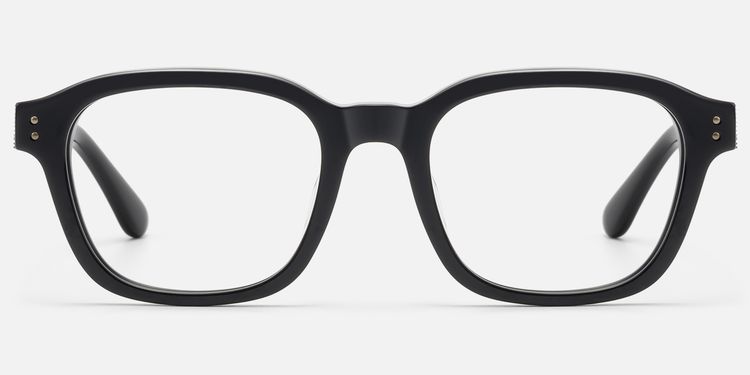 Rainier - Black Acetate Zipper Square Glasses by Vooglam